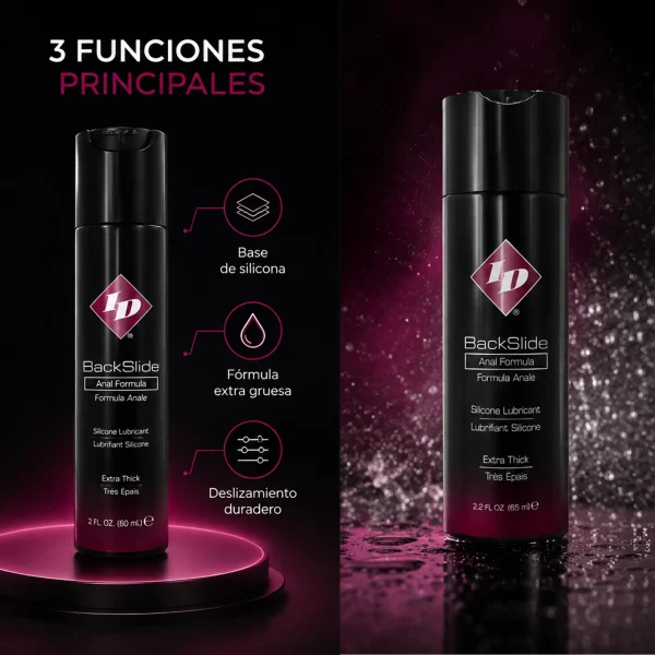 Lubricante Anal ID BackSlide Silicona Premium Extra Espeso