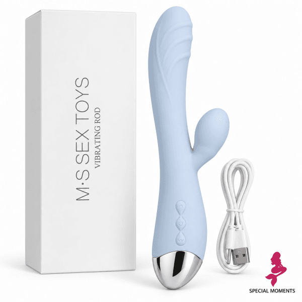 Vibrador Rod Recargable Azul de Doble Estimulación